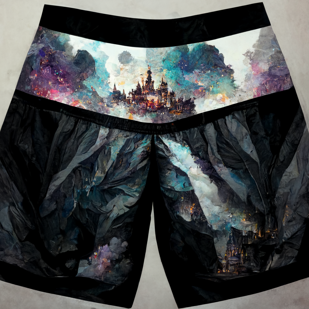 boxer briefs with the magical kingdom of underwear picture on it